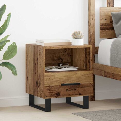 Cabinet de chevet avec tiroir Bois ancien 40 x 35 x 47,5 cm vidaXL (1/5)