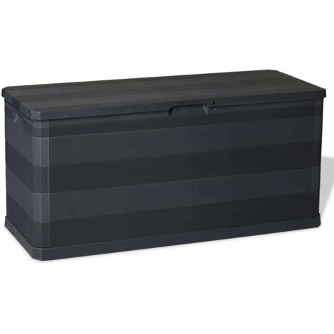 Vidaxl – Coffre de jardin noir 117x45x56 cm – Polypropylène robuste – Capacité 280 litres – Verrouillable – Usage intérieur et extérieur