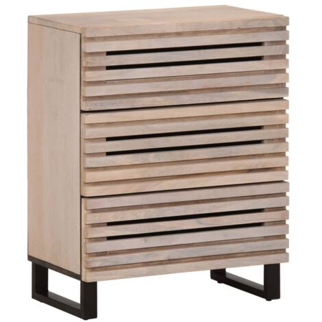 Buffet blanc 60x34x75 cm bois massif de manguier vidaXL (1/5)
