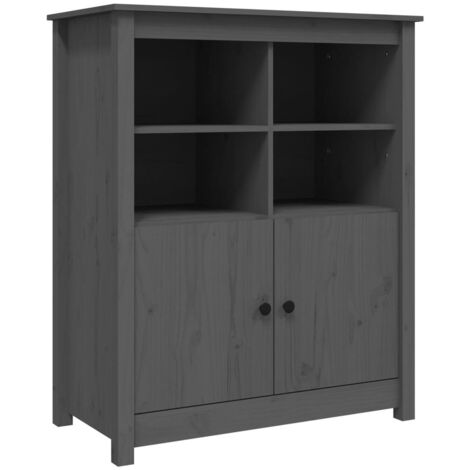 Buffet Gris 83x41,5x100 cm Bois massif de pin vidaXL (1/5)
