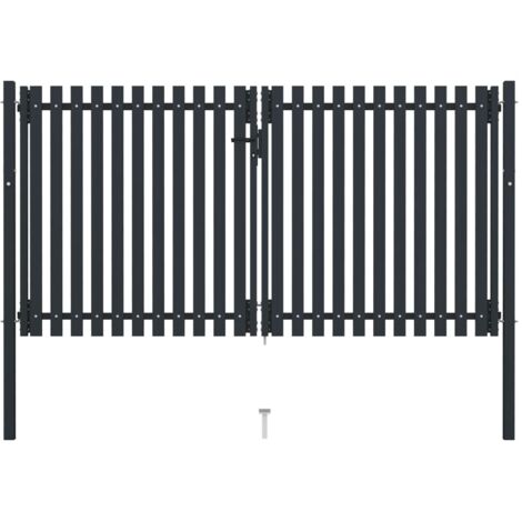 Portail double en acier 300 x 175 cm anthracite vidaXL