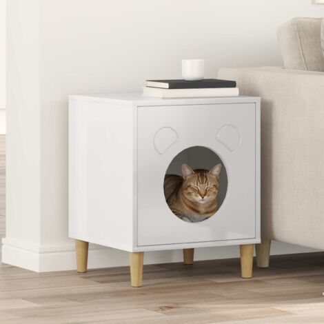Maison pour chat Blanc Brillant 42,5 x 40 x 53 cm vidaXL