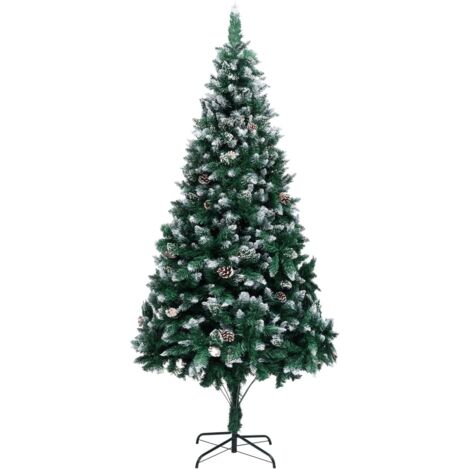 vidaXL Artificial Christmas Tree with Pine Cones and White Snow 240 cm (1/5)