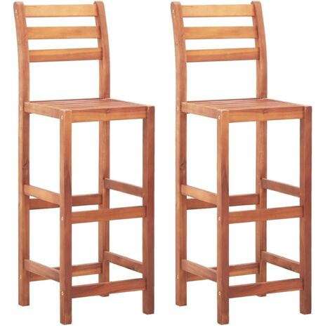 Chaises de bar lot de 2 bois d'acacia solide vidaXL