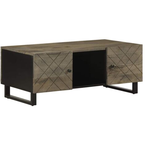 Table basse noir 100x54x40 cm bois massif de manguier vidaXL (1/5)