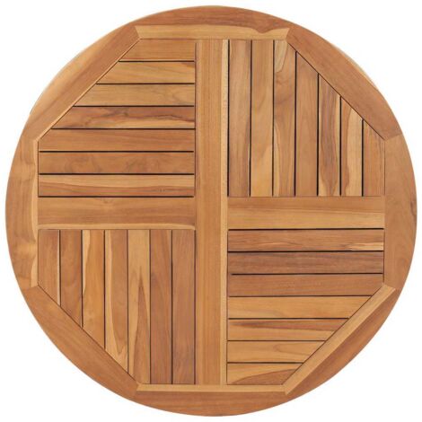 Dessus de table Bois de teck solide Rond 2,5 cm 90 cm vidaXL