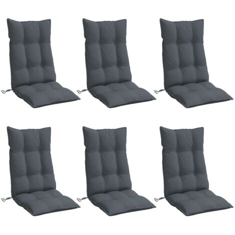 Coussins de chaise à dossier haut lot de 6 anthracite vidaXL