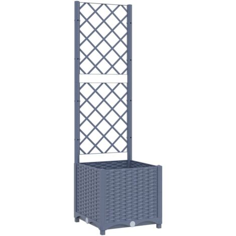 Vidaxl – Jardinière avec treillis 40 x 40 x 136 cm – PP résistant aux intempéries – Support pour plantes grimpantes – Idéal pour balcon et jardin