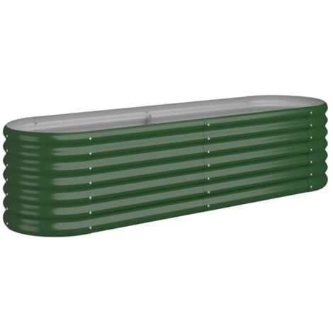 Vidaxl – Lit surélevé de jardin ovale en acier enduit de poudre 152x40x36 cm – Résistant aux intempéries – Pour plantes, légumes et herbes