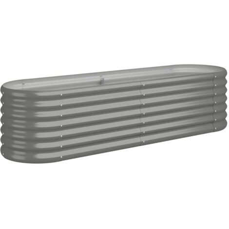 Lit surélevé de jardin Acier galvanisé 152x40x36 cm gris vidaXL