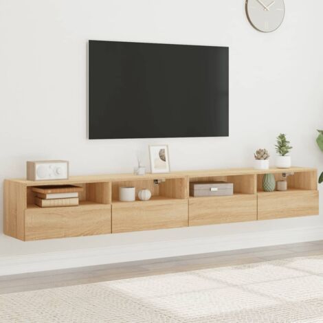 Meubles TV muraux 2pcs chêne sonoma 100x30x30cm bois ingénierie vidaXL