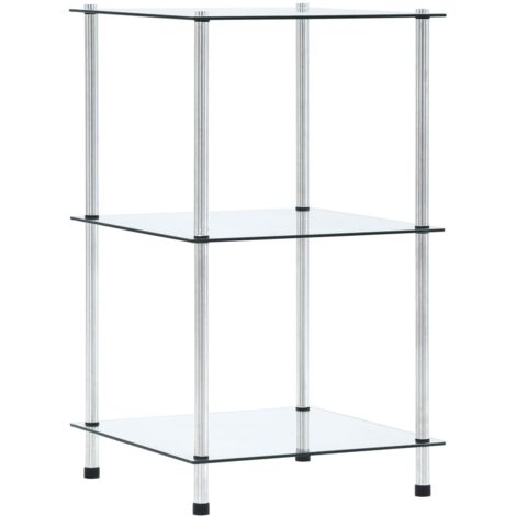 vidaXL 3-Tier Shelf Transparent 40x40x67 cm Tempered Glass