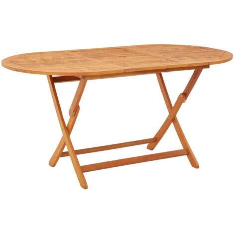 Table pliable de jardin 160x85x75 cm Bois d'eucalyptus massif vidaXL (1/10)