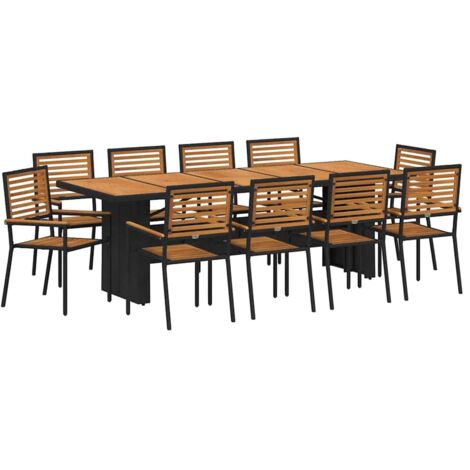 Ensemble de salle à manger pour jardin 11 pcs Noir et Marron vidaXL (1/5)