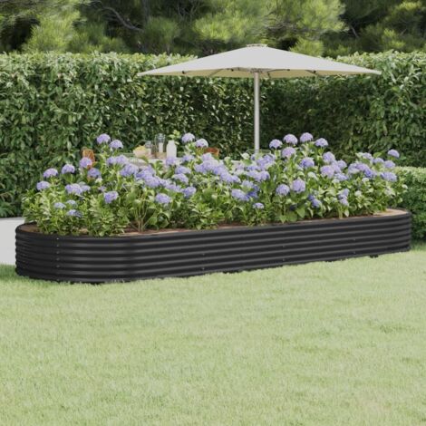 Lit surélevé de jardin Acier galvanisé Anthracite vidaXL