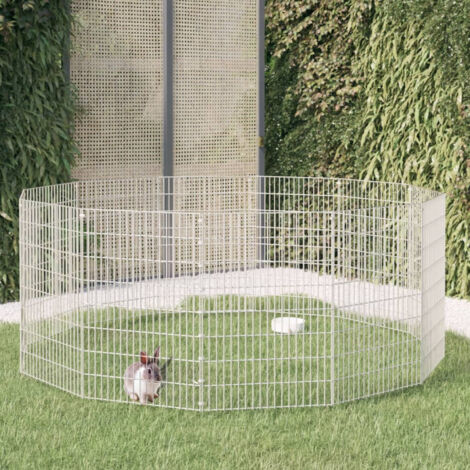 Enclos d'animaux en liberté 12 panneaux 54x80 cm fer galvanisé vidaXL