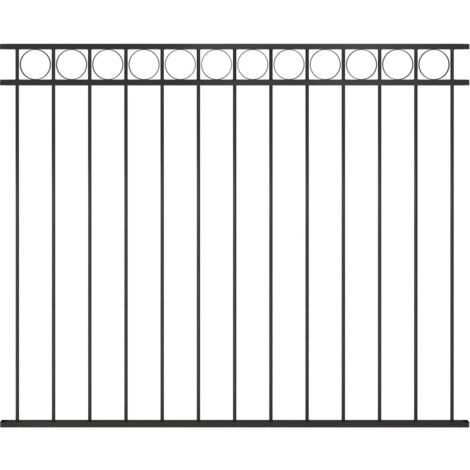 Vidaxl – Panneau de clôture en acier thermolaqué 1.7x1.5 m – Résistant aux intempéries – Sécurise votre jardin – Montage facile avec accessoires inclus
