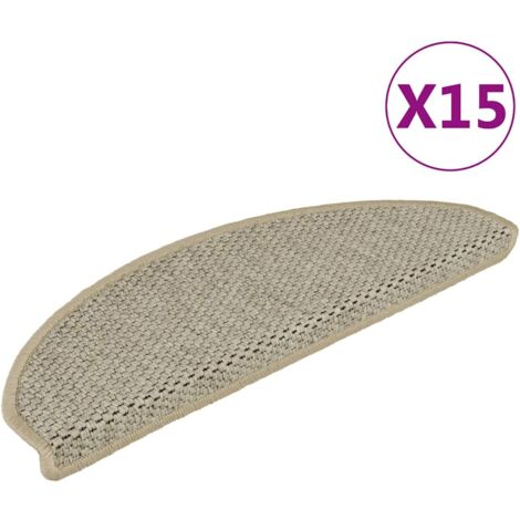 Tapis d'escalier autocollants aspect sisal 15 pcs 65x21x4 cm vidaXL