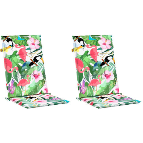 Coussins de chaise de jardin dossier haut lot de 2 multicolore vidaXL (1/5)