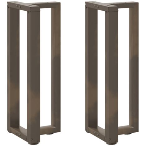 Pieds de table console en T, 2 pièces, noir, 38 x 25 x (72-73) cm, acier vidaXL (1/5)