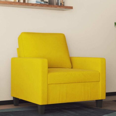 Fauteuil Jaune 60 cm Velours vidaXL