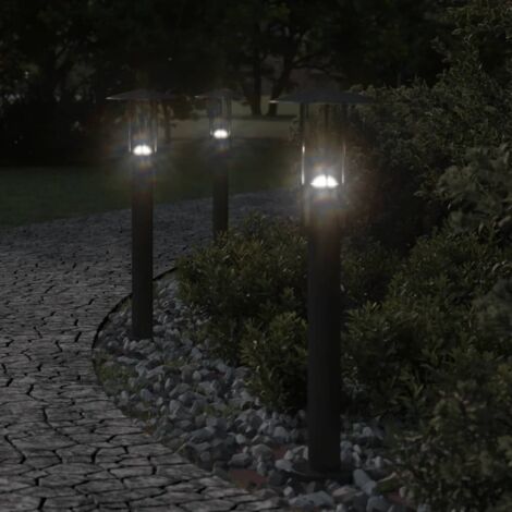 Lampadaire d'extérieur noir 60 cm acier inoxydable vidaXL (1/5)