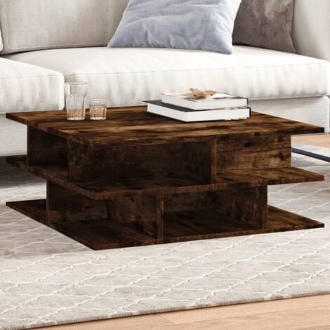 Table basse chêne fumé 70x70x29 cm bois d'ingénierie vidaXL (1/5)