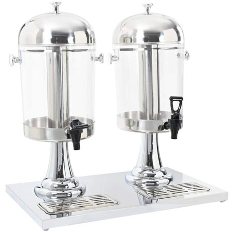 Double distributeur de jus en acier inoxydable 2 x 8 L vidaXL