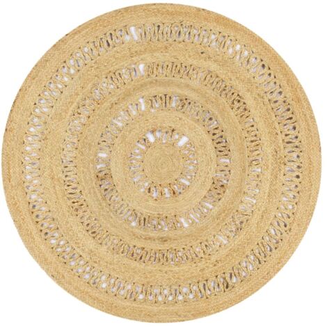 Vidaxl – Tapis en jute tressé 120 cm – Fabrication artisanale – Texture douce et résistante – Motif traditionnel unique