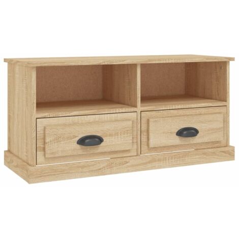 Meuble TV chêne sonoma 93x35,5x45 cm bois d'ingénierie (1/5)