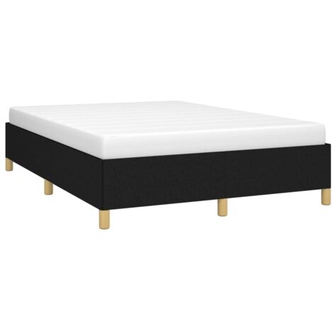 Cadre de lit sans matelas noir 140x190 cm tissu vidaXL (1/5)