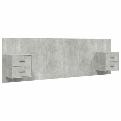 Tête de lit avec armoires Gris béton Bois d'ingénierie vidaXL