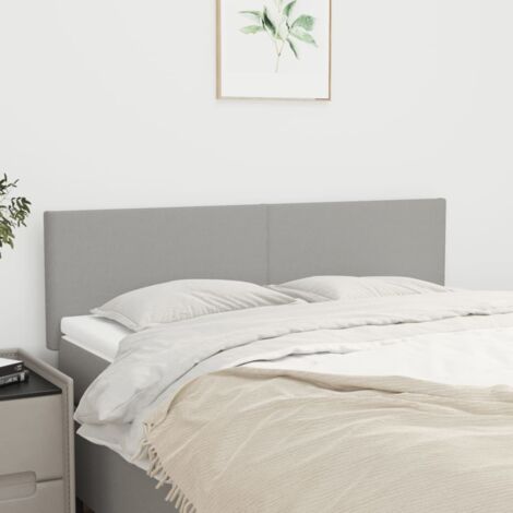 Têtes de lit 2 pcs Gris clair 72x5x78/88 cm Tissu vidaXL