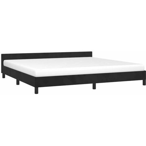 Cadre de lit sans matelas noir 200x200 cm velours vidaXL (1/5)
