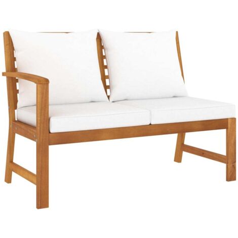 vidaXL Garden Bench 114,5 cm with Cream Cushion Solid Acacia Wood (1/6)