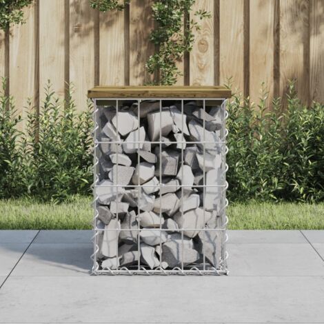 Banc de jardin design gabion 33x31x42 cm bois de pin imprégné vidaXL