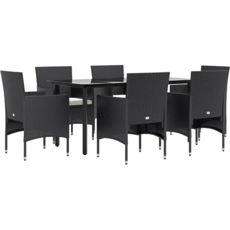 Ensemble à manger de jardin avec coussins 7 pcs Noir vidaXL (1/5)