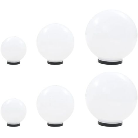 vidaXL 6 Piece LED Bowl Lamp Set Spherical 20/30/40 cm PMMA (2x50659)