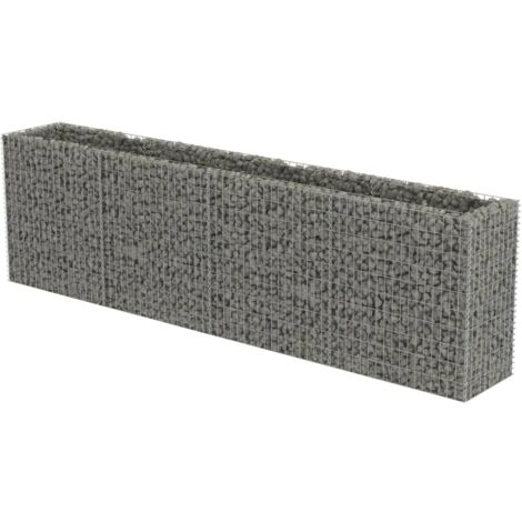 Vidaxl – Lit surélevé en gabion acier galvanisé 360x50x100 cm – Capacité de charge 1400 kg/m³ – Pour parterre de fleurs ou plantes