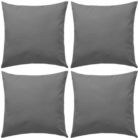Oreiller d'extérieur lot de 4 45 x 45 cm Gris vidaXL