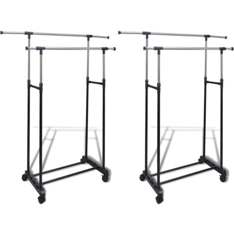 Porte-manteaux réglables 2 pcs 2 rails d'accrochage vidaXL