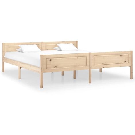 Cadre de lit sans matelas bois massif de pin 180x200 cm vidaXL (1/5)