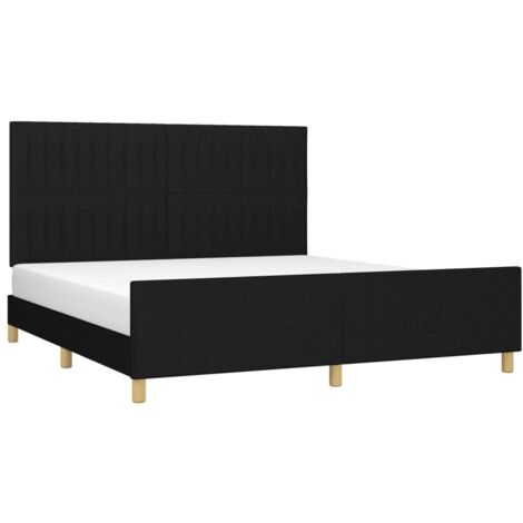 Cadre de lit sans matelas noir 180x200 cm tissu vidaXL (1/5)