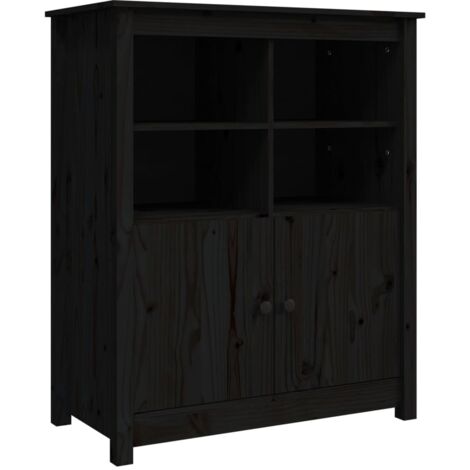 Buffet Noir 83x41,5x100 cm Bois massif de pin vidaXL (1/5)