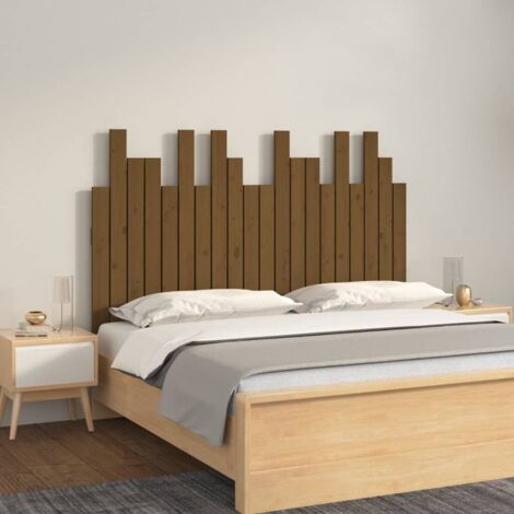 Tête de lit murale Marron miel 127,5x3x80 cm Bois massif de pin vidaXL
