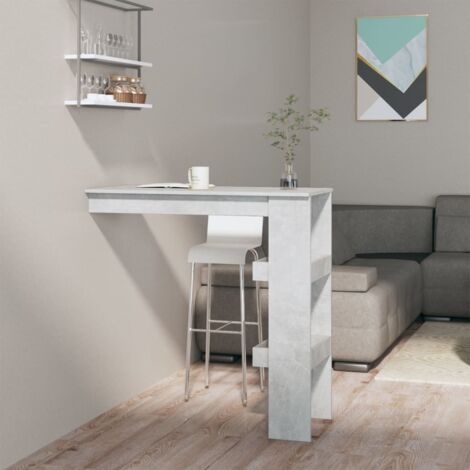 vidaXL Wall Bar Table Concrete Grey 102x45x103,5 cm Engineered Wood