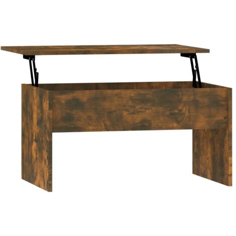 Vidaxl – Table basse relevable en bois d'ingénierie – Plateau relevable pour espace de rangement – Dimensions 80x50,5x41,5 cm – Design moderne (1/5)