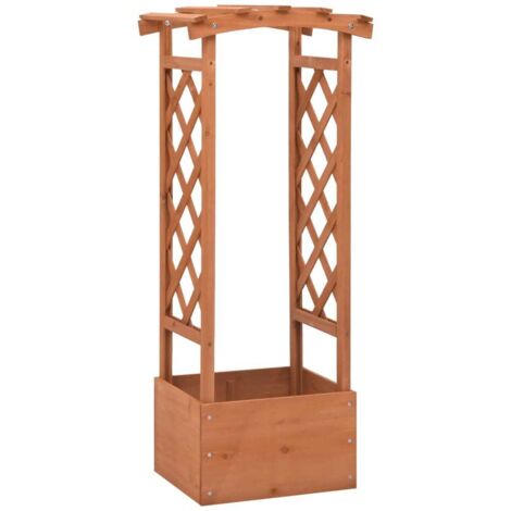 Vidaxl – Jardinière à treillis avec arche 49x39x117 cm – Bois de sapin traité – Support pour plantes grimpantes – Assemblage requis (1/5)