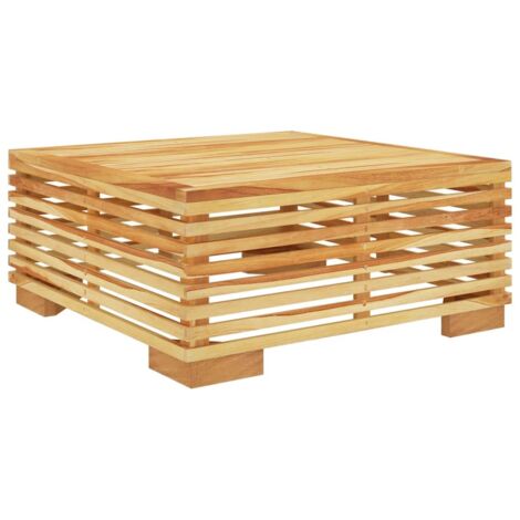Vidaxl – Table basse de jardin 69,5x69,5x31 cm – Bois massif de teck – Résistant aux intempéries – Surface lisse et agréable au toucher (1/5)