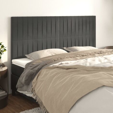 Tête de lit Gris foncé 160 x 5 x 118/128 cm Velours vidaXL (1/5)